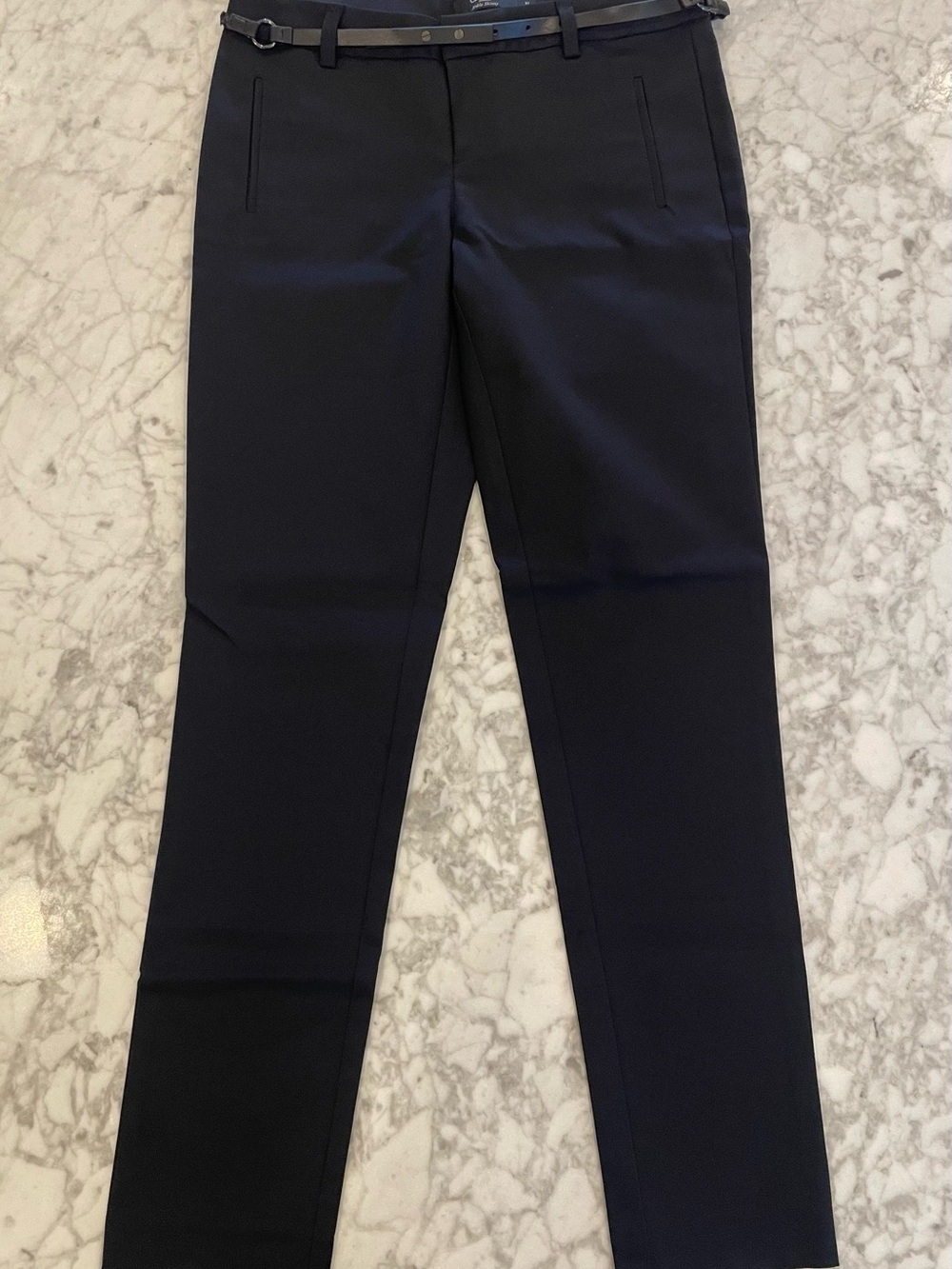 G2000 Black Ankle Skinny Slacks with Belt - Classic Tailored Fit
